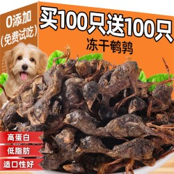 雅礼颂 狗狗零食鹌鹑冻干富含软磷脂美毛亮毛营养生骨肉增肥狗狗冻干零食