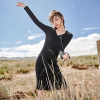 米莱达 法式复古连衣裙女2022秋季新款简约百搭裙子长袖气质针织裙
