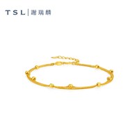 谢瑞麟 黄金手链5G足金工艺金珠手链足金双层链XR654