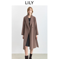 LILY 羊毛混纺青果领双面呢大衣 驼色 XS/155/76A