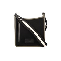 LONGCHAMP 复古黑色绒面斜挎邮差包