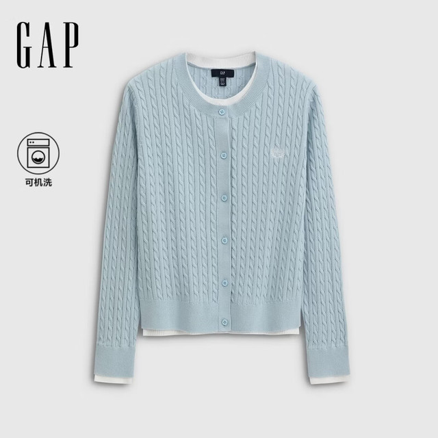 今日必买：Gap 麦穗刺绣绞花针织开衫