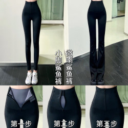 十九代收腹拉链鲨鱼裤高腰显瘦瑜伽鲨鱼裤提臀紧身弹力外穿薄款