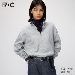 半拉链卫衣优衣库女装男装合作款/运动衫491119