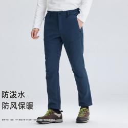 拓路者 户外直筒软壳裤男春秋款防风加绒保暖登山裤运动休闲长裤