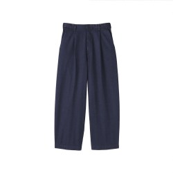 无印良品 MUJI 男式靛蓝染色抽褶廓形裤男士长裤子26年秋新品男装