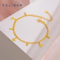 谢瑞麟 黄金手链蝴蝶足金手饰5G黄金工艺手链X5893.国补