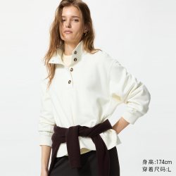 纽扣领卫衣优衣库女装/运动衫487585