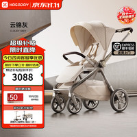 哈卡达 沐行婴儿车 婴幼儿推车高景观可坐躺自动收车新生睡篮手推童车 沐行MAX款-云锦灰