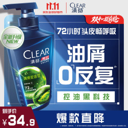 清扬 男士去屑洗发露 清爽控油型 500g