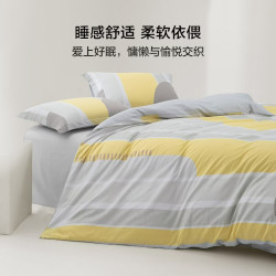 水星家纺 100%纯棉 家用印花四件套 被套220*240cm