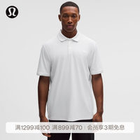 lululemon LM3GNIS 男士网球条纹网面Polo衫 白色 M