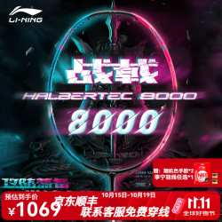 李宁 战戟8000 全碳素控制型 4U 蓝粉 羽毛球拍