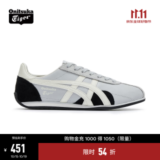 鬼塚虎 新款 复古男女款运动休闲鞋慢跑鞋RUNSPARK 灰色/黑色 36