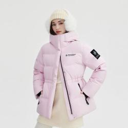 波司登 女中长款鸭绒冰雪运动保暖连帽外套羽绒服