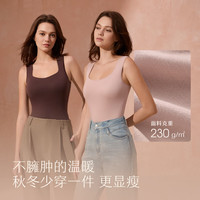 PLUS会员：曼妮芬 蕾丝美背保暖内衣女新款升温保湿保暖背心芒果杯带杯文胸内衣一体