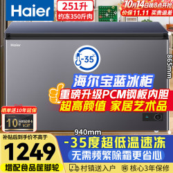 海尔 宝蓝冰柜251升家用小型-35度超低温无需频繁除霜300升以下冷冻柜大容量BC/B