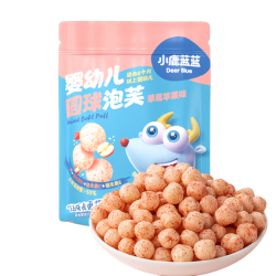 小鹿蓝蓝 婴幼儿泡芙 圆球草莓苹果味