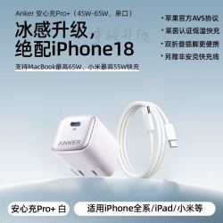 安克 65W安心充Pro+氮化镓充电器+1.5m快充线