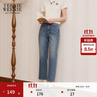 TEENIE WEENIE 小熊女装秋季简约风磨毛舒适牛仔裤通勤休闲锥形裤女 浅蓝色 M (165)