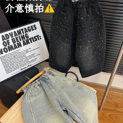 现货！热门！爆闪儿童亮钻加厚绒牛仔裤