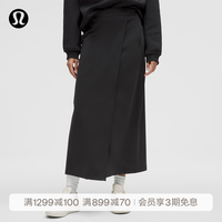 lululemon Daydrift 女士高腰长款半身裙 黑色 M LW8AOHS