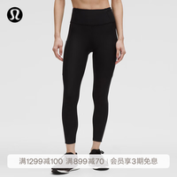 lululemon Fast and Free 女士高腰紧身裤 24英寸 拉绒 黑色 S