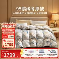 富安娜 家纺 羽绒被芯95%白鹅绒被子冬天加厚冬被 95灰鹅绒-晓露2.0 双人被1.5/1.8米（被芯203*229cm）