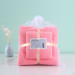 魅森 珊瑚绒浴巾套装家用柔软礼品