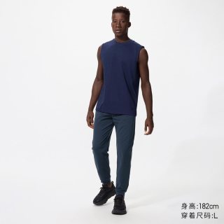 优衣库 高弹力运动长裤/DRY-EX速干/加长款优衣库男装束脚477748