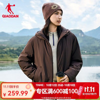 乔丹 连帽羽绒服女风衣秋冬季保暖立领夹克女外套 QXLGM2264038