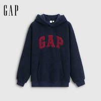 Gap 786506 仿羊羔绒连帽卫衣 海军蓝 M