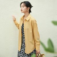 茵曼 春秋款时尚百搭职业长袖衬衣气质法式上衣女