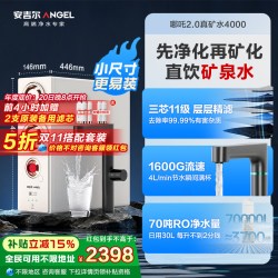 安吉尔 净水器家用直饮反渗透矿物质净水机哪吒2.0高速真矿水4000