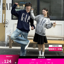 Gap 男女装2026秋新品logo胶印抓绒连帽开衫宽松卫衣1SS623907 灰色 L (175/96A)亚洲尺码