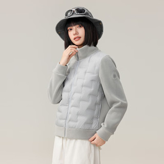 雪中飞 鹅绒立领拼接外套 神秘灰 2XL 女士羽绒服