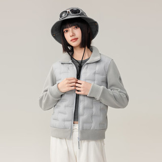 雪中飞 鹅绒立领拼接外套 神秘灰 2XL 女士羽绒服