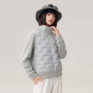 雪中飞 鹅绒立领拼接外套 神秘灰 2XL 女士羽绒服