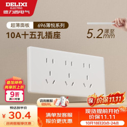 德力西 CD696 十五孔插座面板 118型 白色