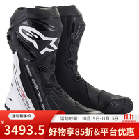 Alpinestars Supertech R a星摩托车骑行靴赛道靴机车靴透气比赛防摔骑行鞋靴 黑白透气款 41