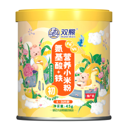 雙熊 A2奶小米米粉婴儿高铁氨基酸低敏米粉宝宝辅食6个月米糊试吃装 氨基酸低敏小米粉 45g