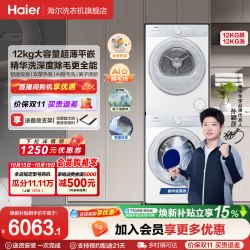 海尔 新品滚筒洗烘套装洗衣机家用双擎热泵55dw