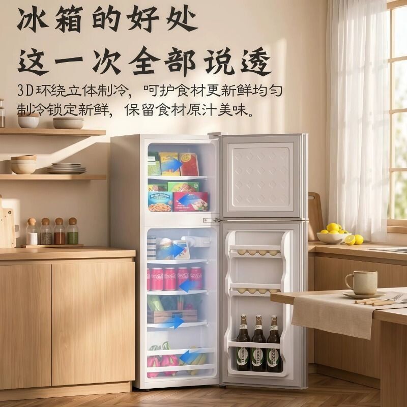 冰箱SAST先科一级能效家用小型租房宿舍静音迷你直冷超薄冷冻冷藏