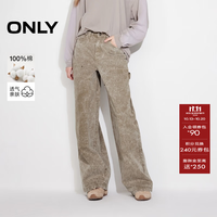 ONLY 复古做旧宽松长裤阔腿裤休闲裤女|125114001 E06 灌木绿 XS (155) 60A
