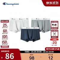 Champion 冠军男士内裤2026新款简约纯色logo平角短裤美式潮牌 黑灰 XL