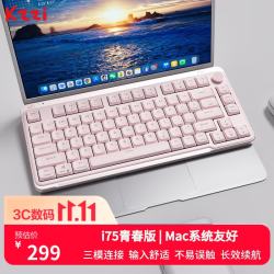 珂芝 全键热插拔 机械键盘  白雪轴 桃夭粉 RGB