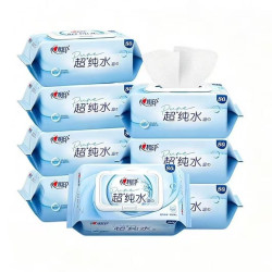 心相印 EDI超纯水湿巾 80片*16包 两件装 加厚湿纸巾 整箱装