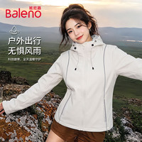 班尼路 软壳冲锋外套女2026年冬季女装新款三防内里薄绒户外出游百搭上衣