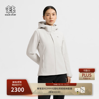 KOLON SPORT 户外软壳衣 女士保暖防风防泼水拉绒连帽夹克 LKJK6WN100-CR 奶油白 L 170/92A