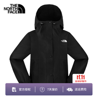 北面 冲锋衣单层女26新款夹克外套户外防风夹克连帽外套8KDA JK3/黑色